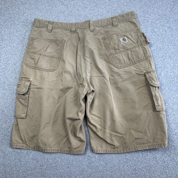 Carhartt Cargo Shorts Mens 42x11 Carpenter Canvas Khaki Grunge Workwear B275 DKH - Picture 6 of 7